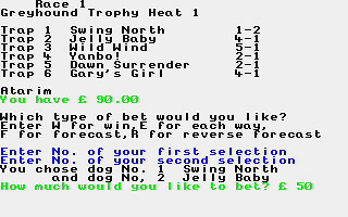 Gone to the Dogs atari screenshot